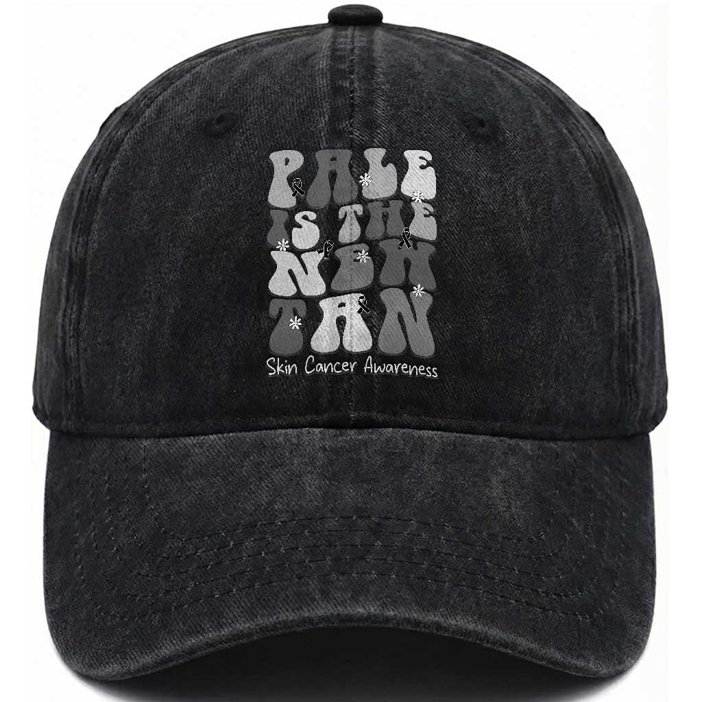 Skin Cancer Warrior Washed Cotton Baseball Cap Pale Is The New Tan