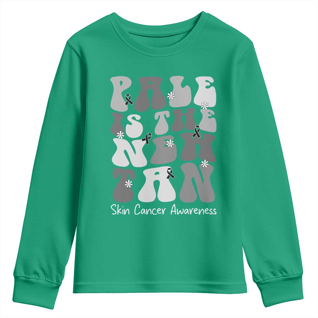 Skin Cancer Warrior Youth Sweatshirt Pale Is The New Tan
