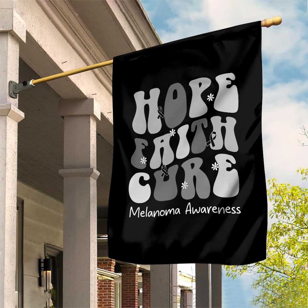 Faith Hope Cure Melanoma Awareness Garden Flag Skin Cancer Fighter