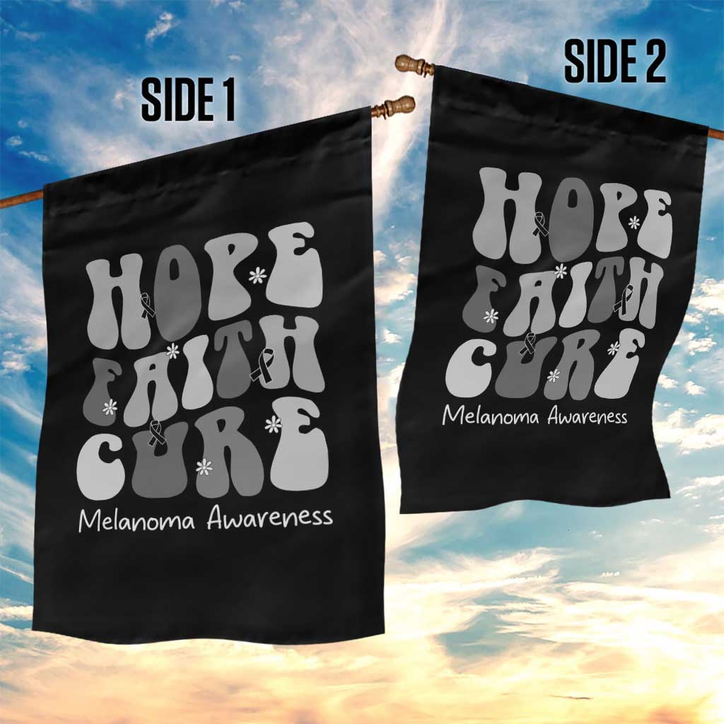 Faith Hope Cure Melanoma Awareness Garden Flag Skin Cancer Fighter