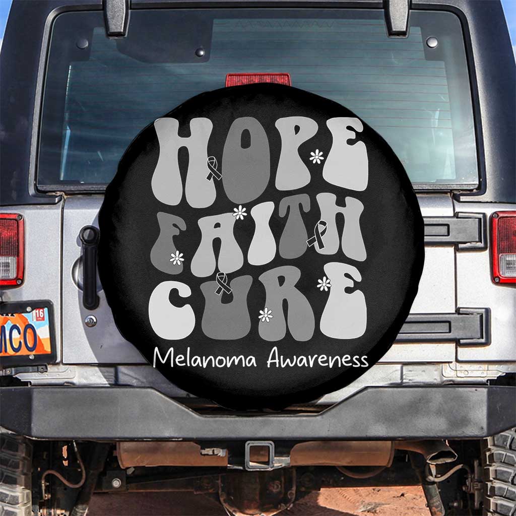 Faith Hope Cure Melanoma Awareness Spare Tire Cover Skin Cancer Fighter