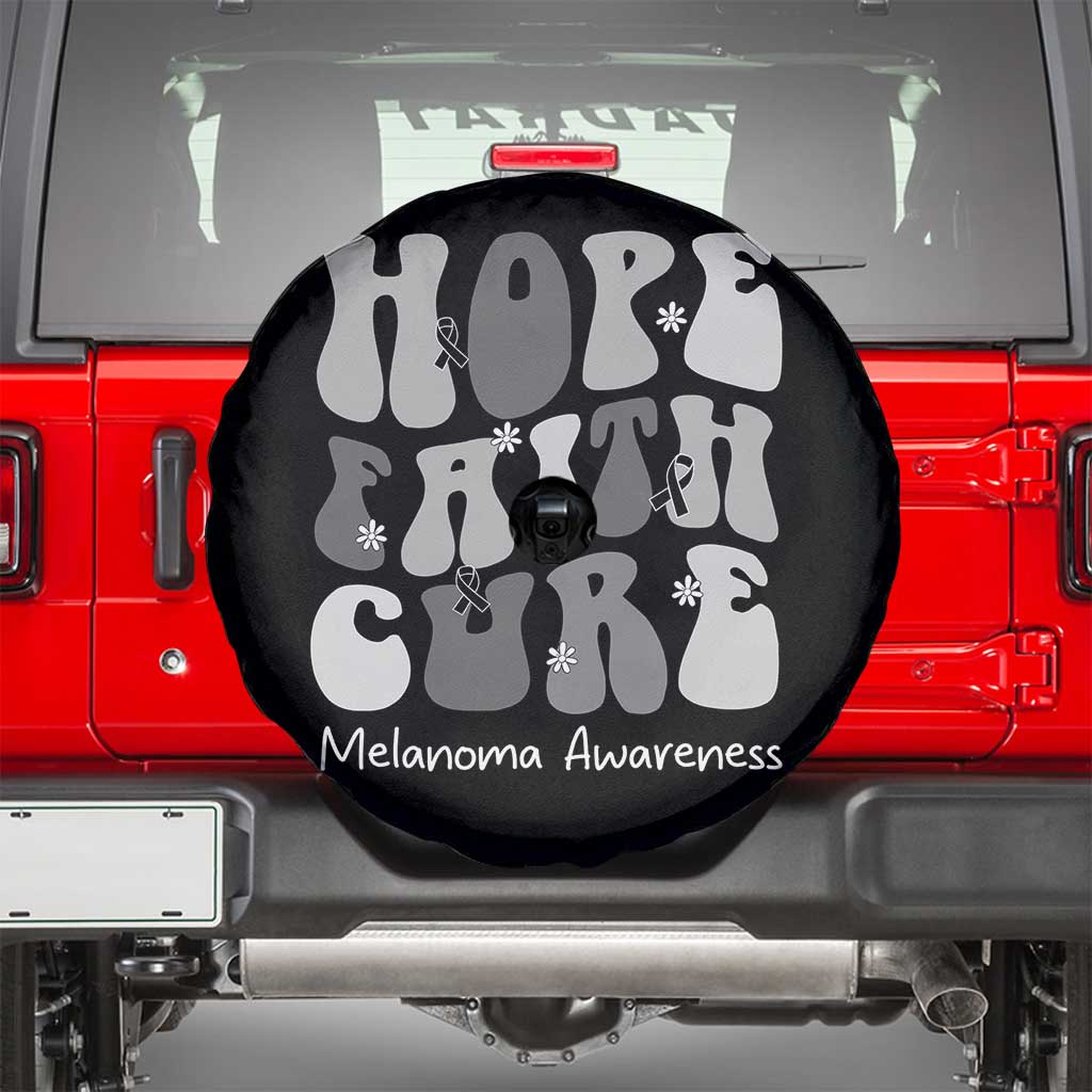 Faith Hope Cure Melanoma Awareness Spare Tire Cover Skin Cancer Fighter