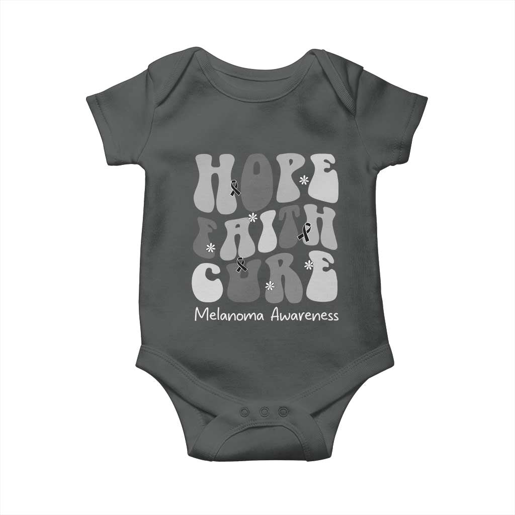 Faith Hope Cure Melanoma Awareness Baby Onesie Skin Cancer Fighter