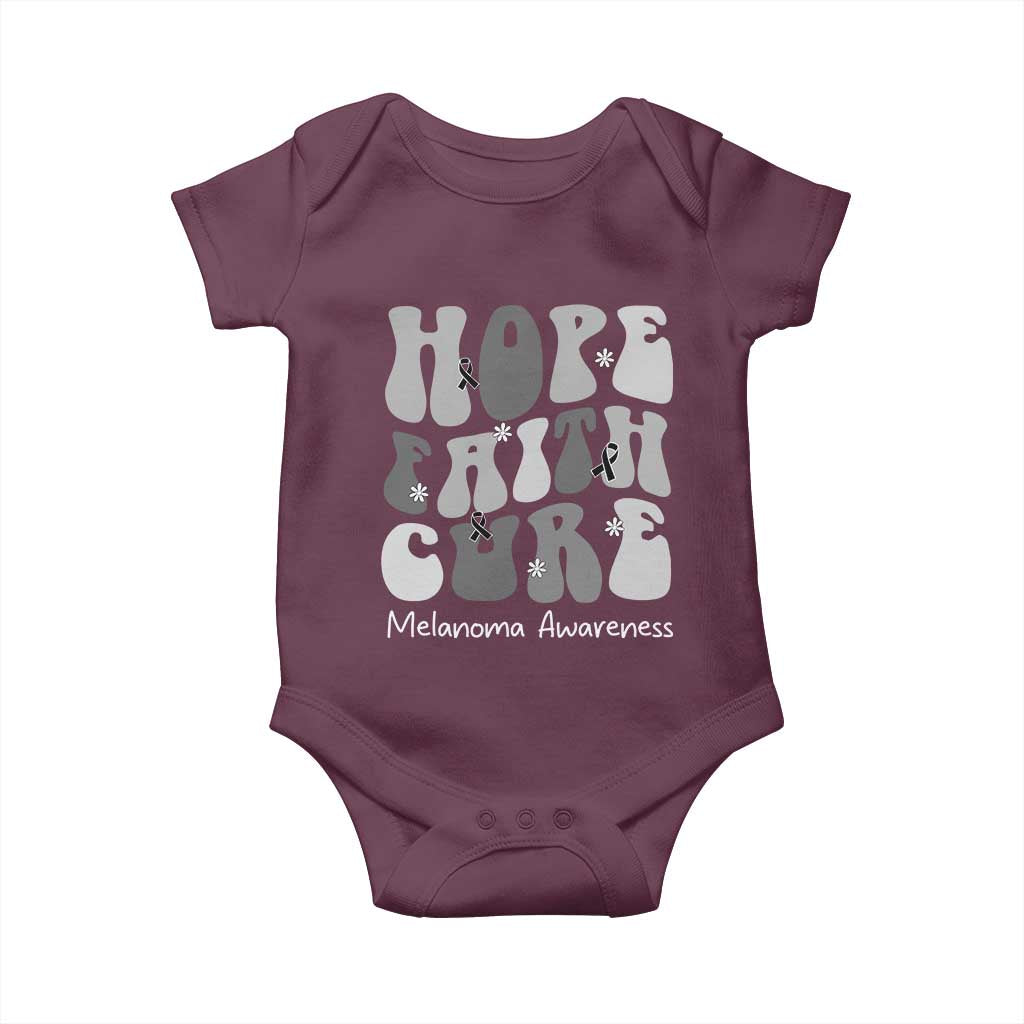 Faith Hope Cure Melanoma Awareness Baby Onesie Skin Cancer Fighter