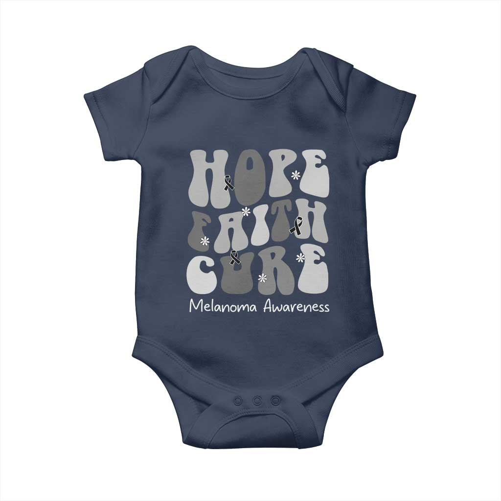 Faith Hope Cure Melanoma Awareness Baby Onesie Skin Cancer Fighter