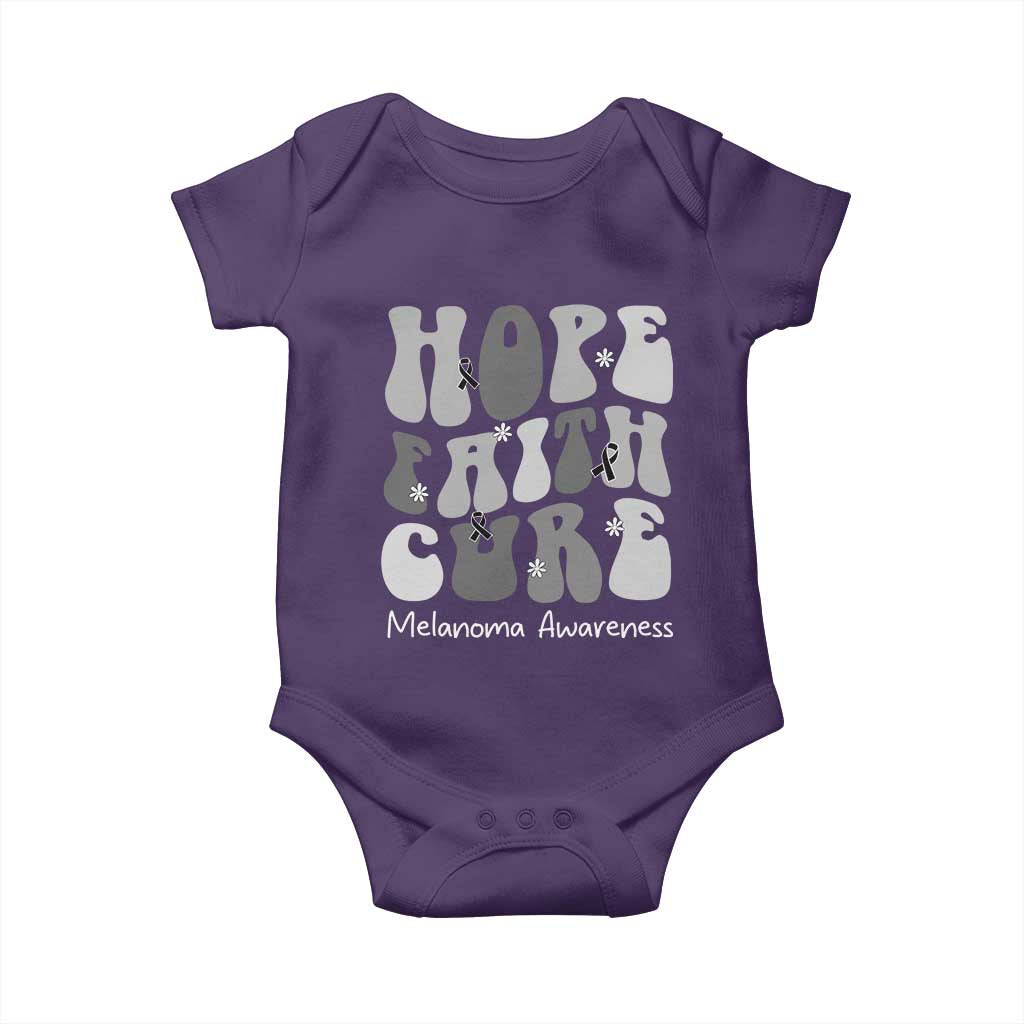 Faith Hope Cure Melanoma Awareness Baby Onesie Skin Cancer Fighter