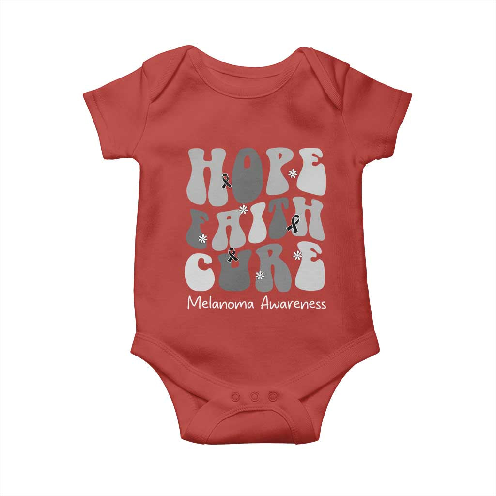 Faith Hope Cure Melanoma Awareness Baby Onesie Skin Cancer Fighter