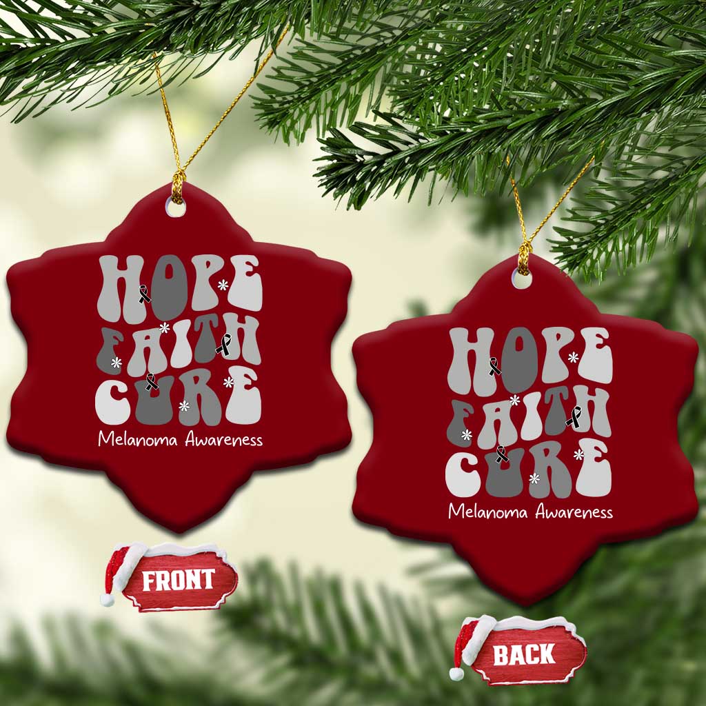 Faith Hope Cure Melanoma Awareness Ceramic Ornament Skin Cancer Fighter