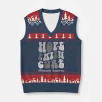 Faith Hope Cure Melanoma Awareness V-Neck Knit Sweater Vest Skin Cancer Fighter