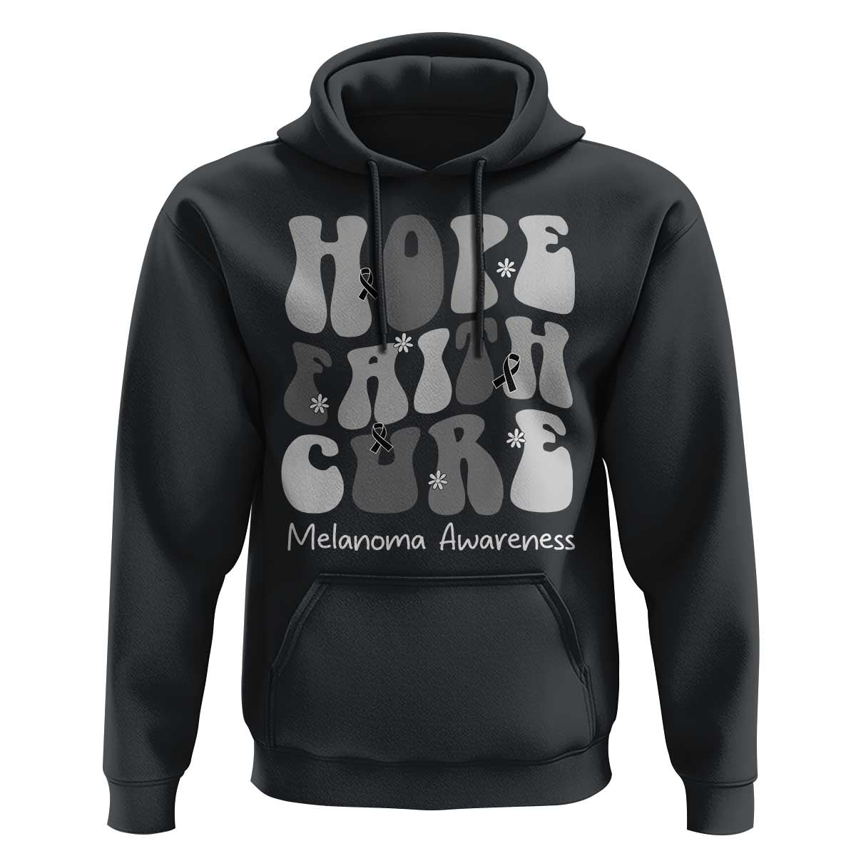 Faith Hope Cure Melanoma Awareness Hoodie Skin Cancer Fighter