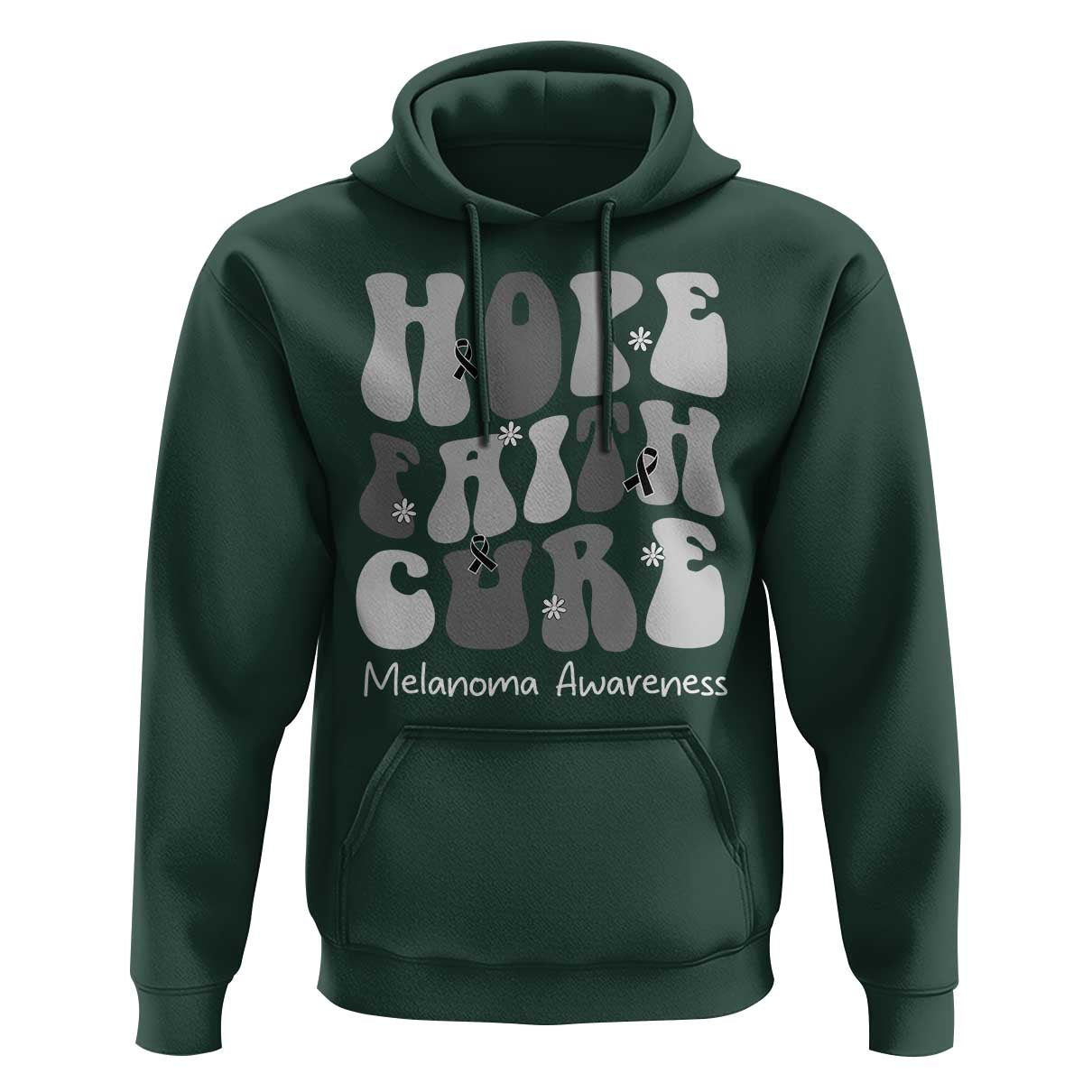Faith Hope Cure Melanoma Awareness Hoodie Skin Cancer Fighter