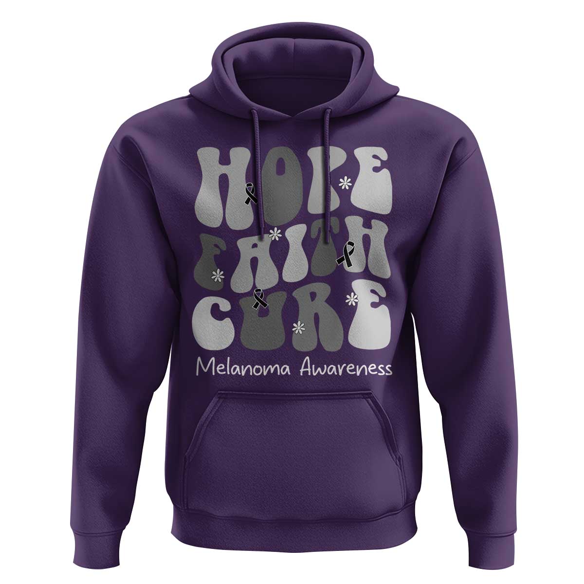 Faith Hope Cure Melanoma Awareness Hoodie Skin Cancer Fighter
