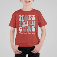 Faith Hope Cure Melanoma Awareness T Shirt For Kid Skin Cancer Fighter