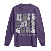 Faith Hope Cure Melanoma Awareness Long Sleeve Shirt Skin Cancer Fighter