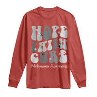 Faith Hope Cure Melanoma Awareness Long Sleeve Shirt Skin Cancer Fighter