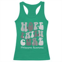 Faith Hope Cure Melanoma Awareness Racerback Tank Top Skin Cancer Fighter