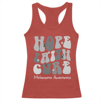 Faith Hope Cure Melanoma Awareness Racerback Tank Top Skin Cancer Fighter