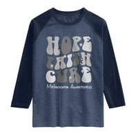 Faith Hope Cure Melanoma Awareness Raglan Shirt Skin Cancer Fighter