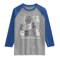 Faith Hope Cure Melanoma Awareness Raglan Shirt Skin Cancer Fighter