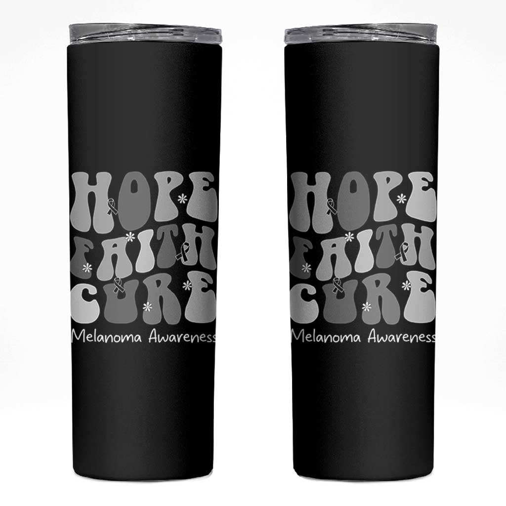 Faith Hope Cure Melanoma Awareness Skinny Tumbler Skin Cancer Fighter