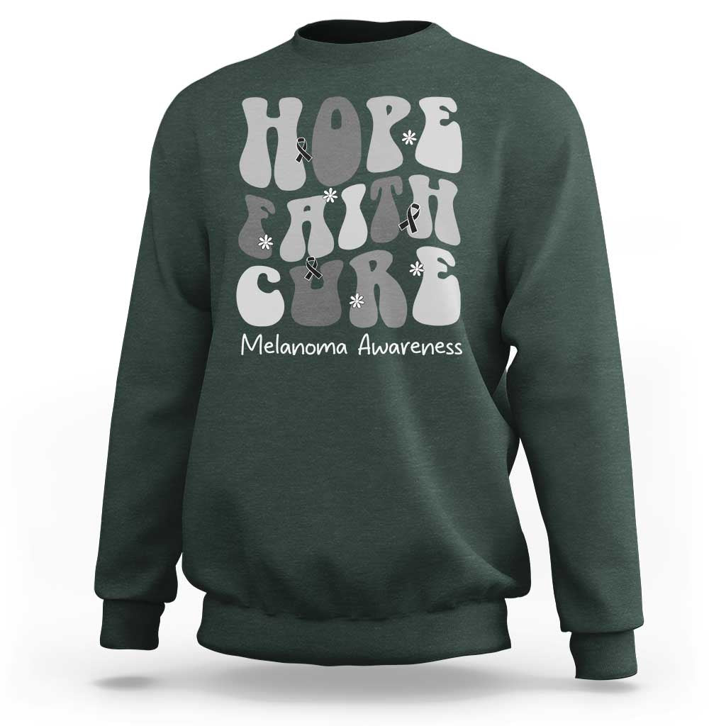 Faith Hope Cure Melanoma Awareness Sweatshirt Skin Cancer Fighter