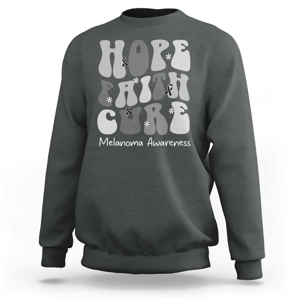 Faith Hope Cure Melanoma Awareness Sweatshirt Skin Cancer Fighter