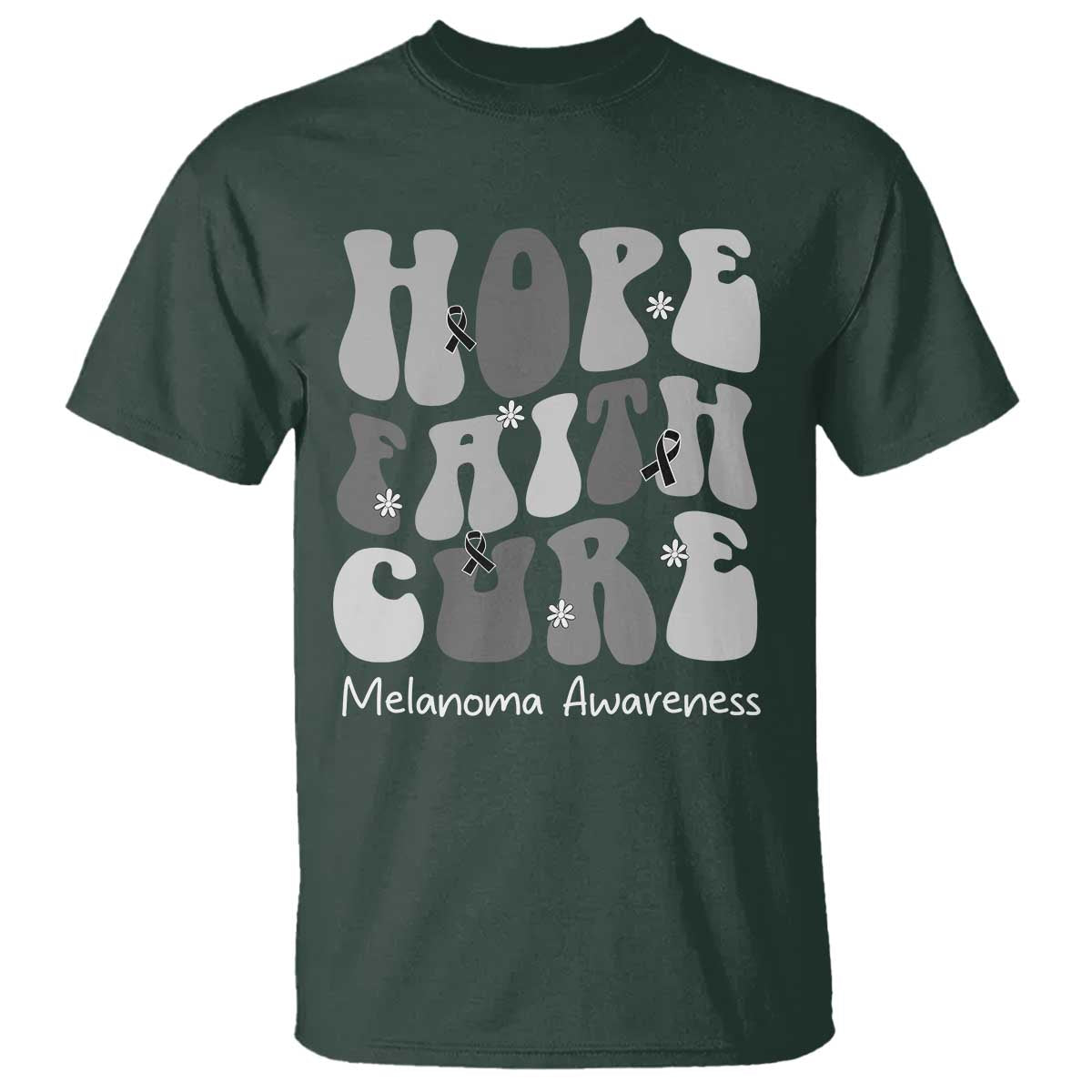 Faith Hope Cure Melanoma Awareness T Shirt Skin Cancer Fighter