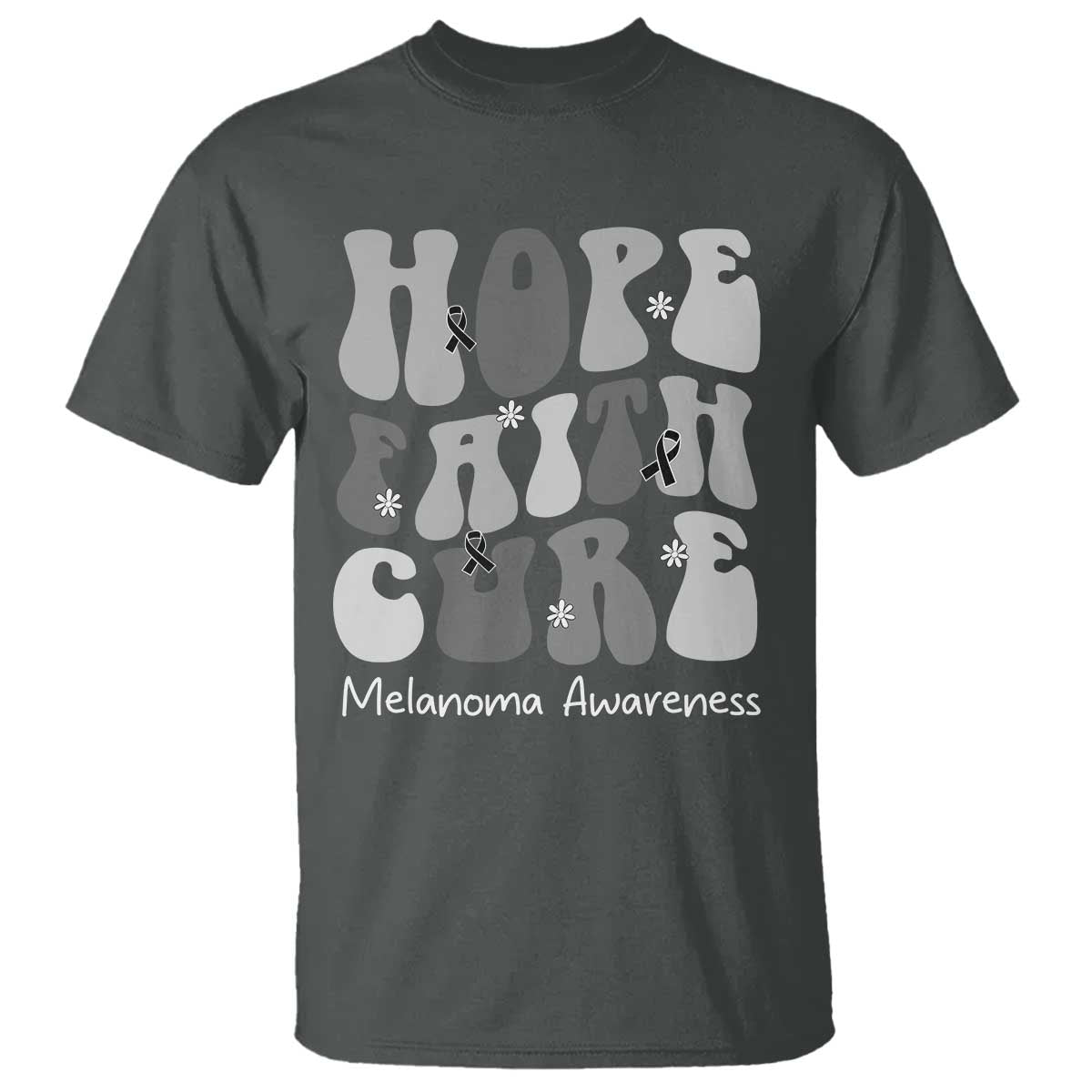 Faith Hope Cure Melanoma Awareness T Shirt Skin Cancer Fighter