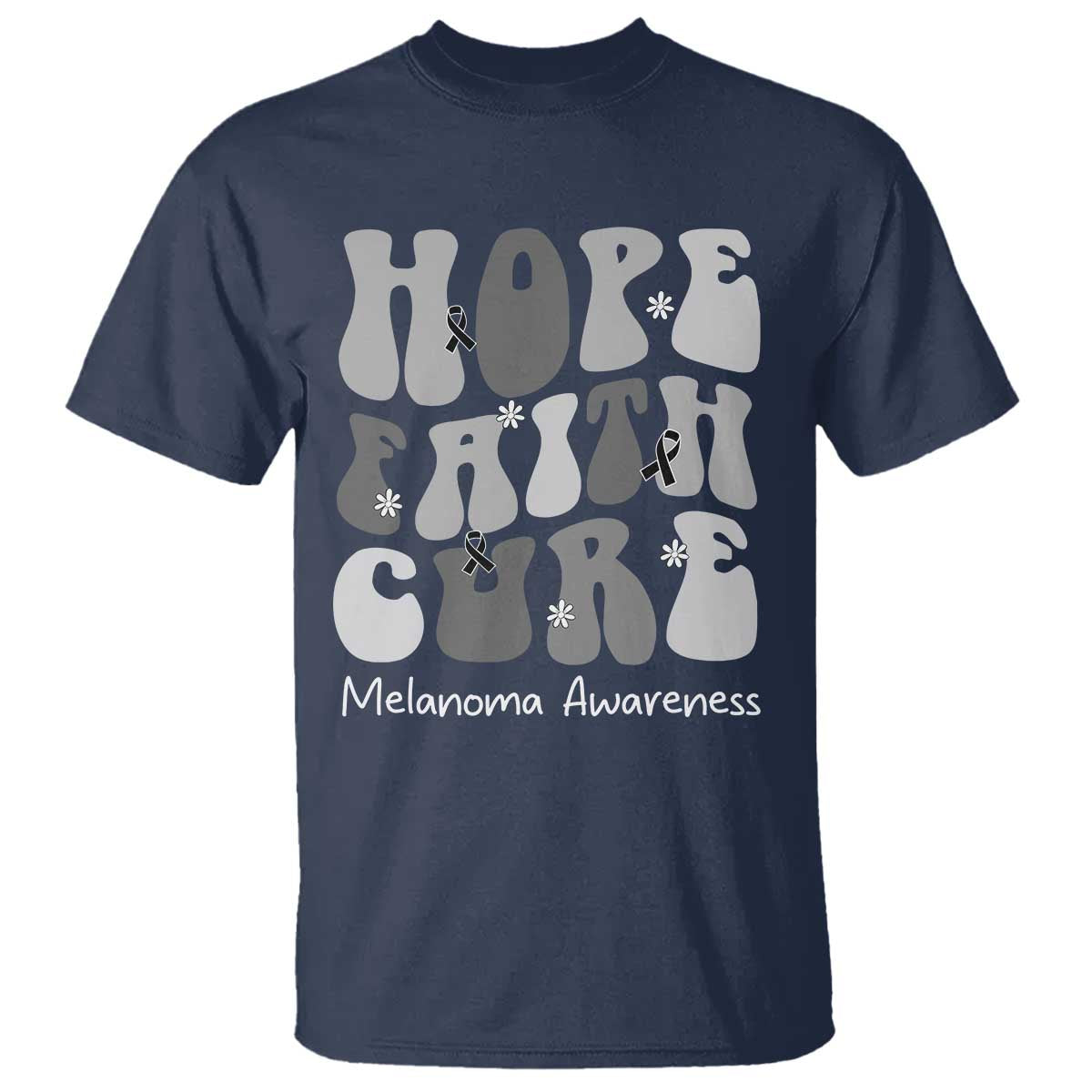 Faith Hope Cure Melanoma Awareness T Shirt Skin Cancer Fighter