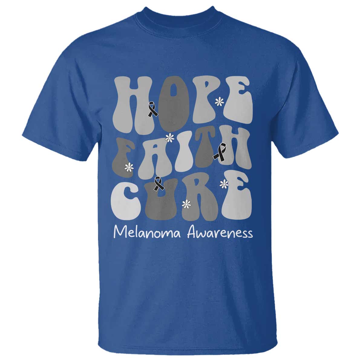 Faith Hope Cure Melanoma Awareness T Shirt Skin Cancer Fighter