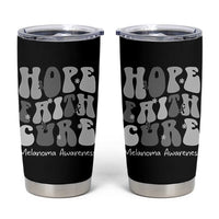 Faith Hope Cure Melanoma Awareness Tumbler Cup Skin Cancer Fighter
