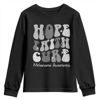 Faith Hope Cure Melanoma Awareness Youth Sweatshirt Skin Cancer Fighter