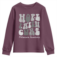 Faith Hope Cure Melanoma Awareness Youth Sweatshirt Skin Cancer Fighter