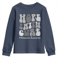Faith Hope Cure Melanoma Awareness Youth Sweatshirt Skin Cancer Fighter