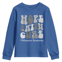 Faith Hope Cure Melanoma Awareness Youth Sweatshirt Skin Cancer Fighter