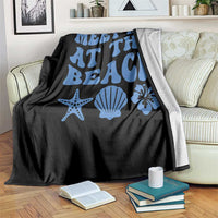Meet Me At The Beach Throw Blanket Tropical Summer Vacation Graphic