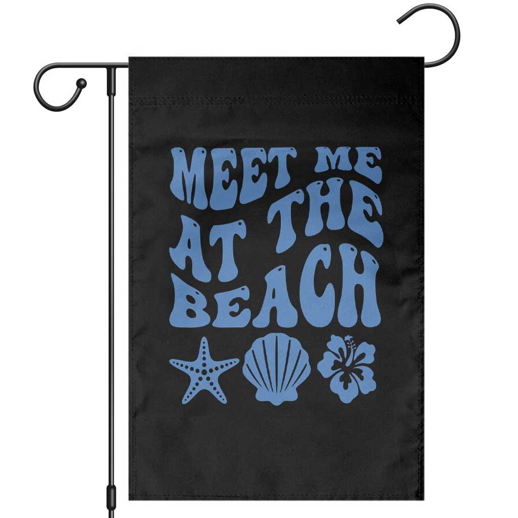 Meet Me At The Beach Garden Flag Tropical Summer Vacation Graphic