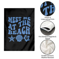 Meet Me At The Beach Garden Flag Tropical Summer Vacation Graphic