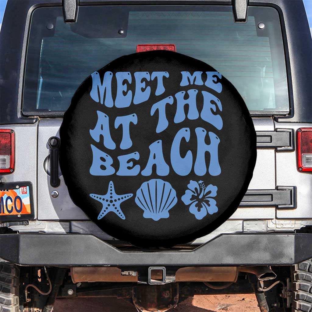 Meet Me At The Beach Spare Tire Cover Tropical Summer Vacation Graphic
