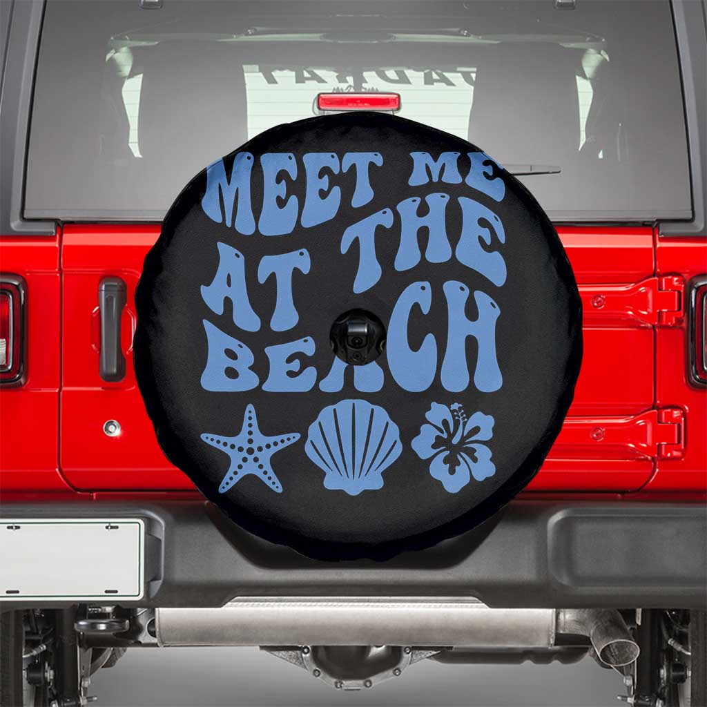 Meet Me At The Beach Spare Tire Cover Tropical Summer Vacation Graphic