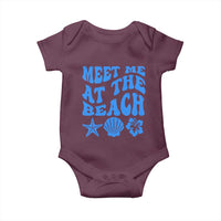 Meet Me At The Beach Baby Onesie Tropical Summer Vacation Graphic