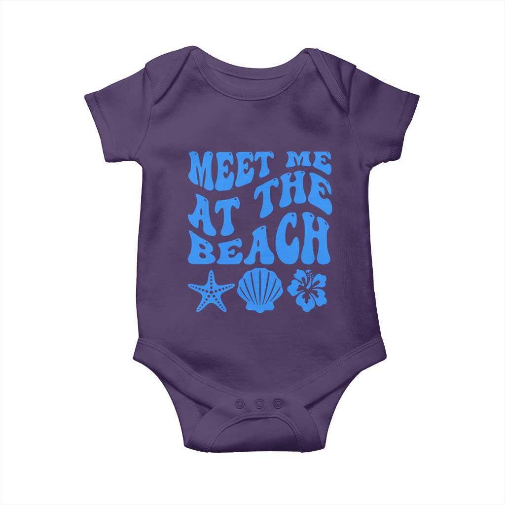 Meet Me At The Beach Baby Onesie Tropical Summer Vacation Graphic
