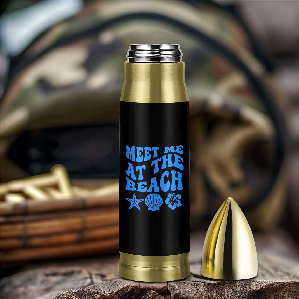 Meet Me At The Beach Bullet Tumbler Tropical Summer Vacation Graphic