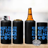 Meet Me At The Beach 4 in 1 Can Cooler Tumbler Tropical Summer Vacation Graphic