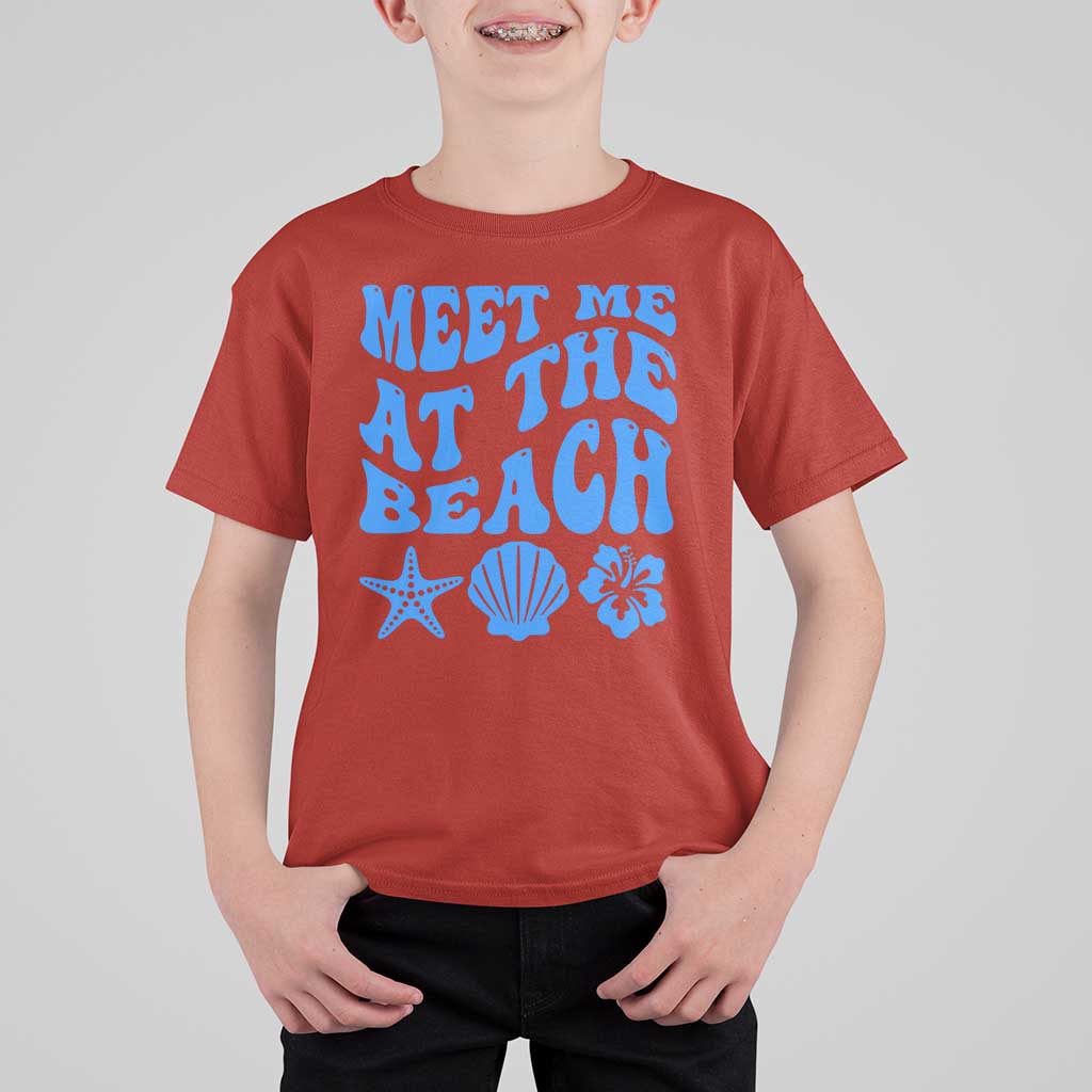 Meet Me At The Beach T Shirt For Kid Tropical Summer Vacation Graphic