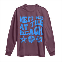 Meet Me At The Beach Long Sleeve Shirt Tropical Summer Vacation Graphic