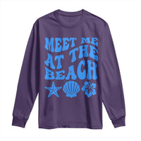 Meet Me At The Beach Long Sleeve Shirt Tropical Summer Vacation Graphic