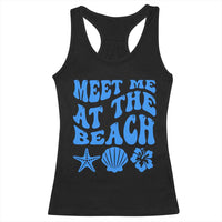Meet Me At The Beach Racerback Tank Top Tropical Summer Vacation Graphic