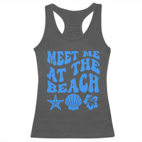 Meet Me At The Beach Racerback Tank Top Tropical Summer Vacation Graphic