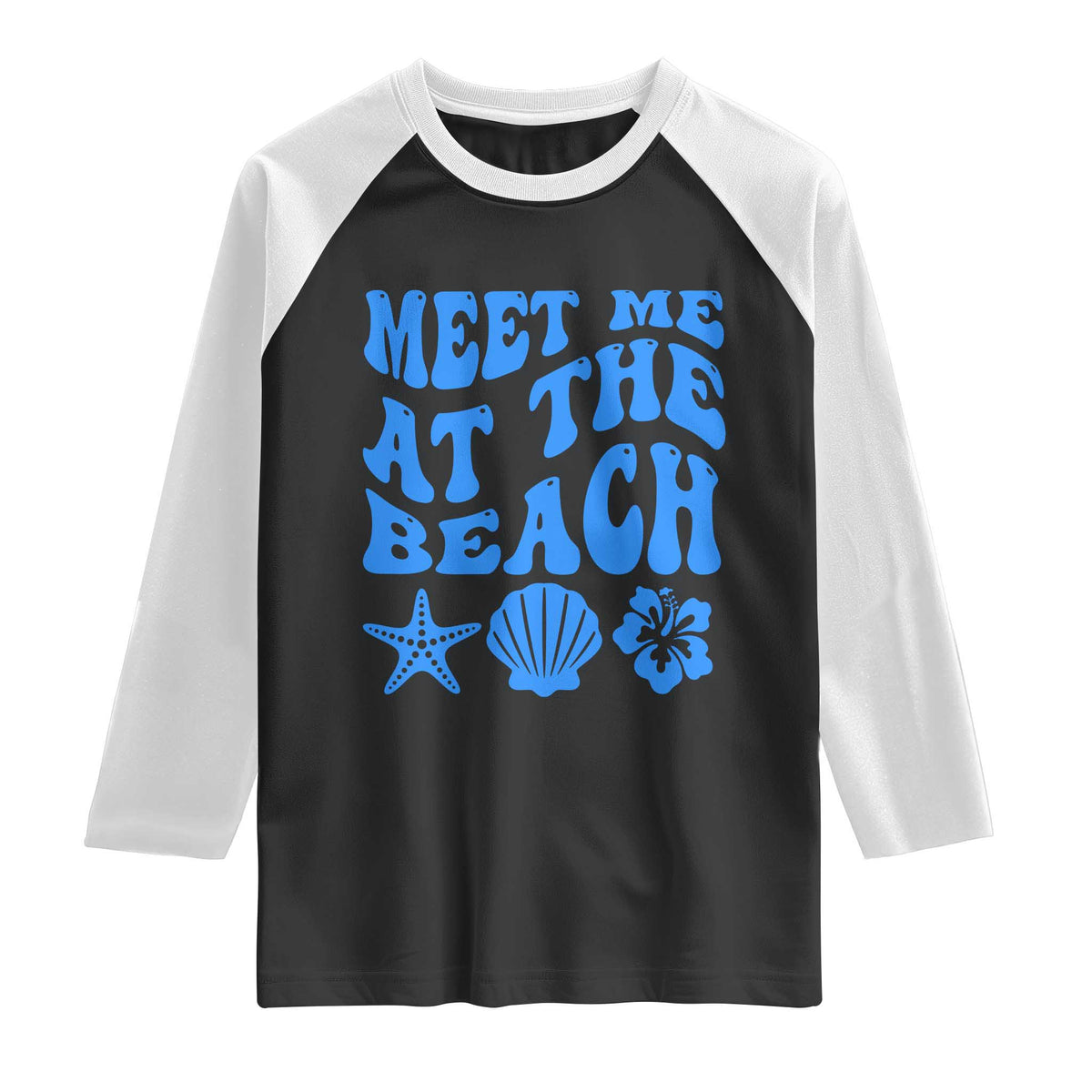 Meet Me At The Beach Raglan Shirt Tropical Summer Vacation Graphic